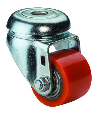 Produktbild von BS Lenkrolle Mit Feststeller – Polyurethanrad 35 Mm, Kugellager, Tragkraft 100 Kg, Verzinkt