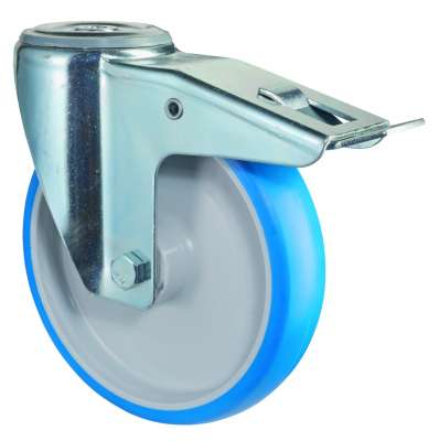 Transportrollen Lenkrollen mit Bremse Schwerlastrollen BLUE WHEEL 80 100 125mm e