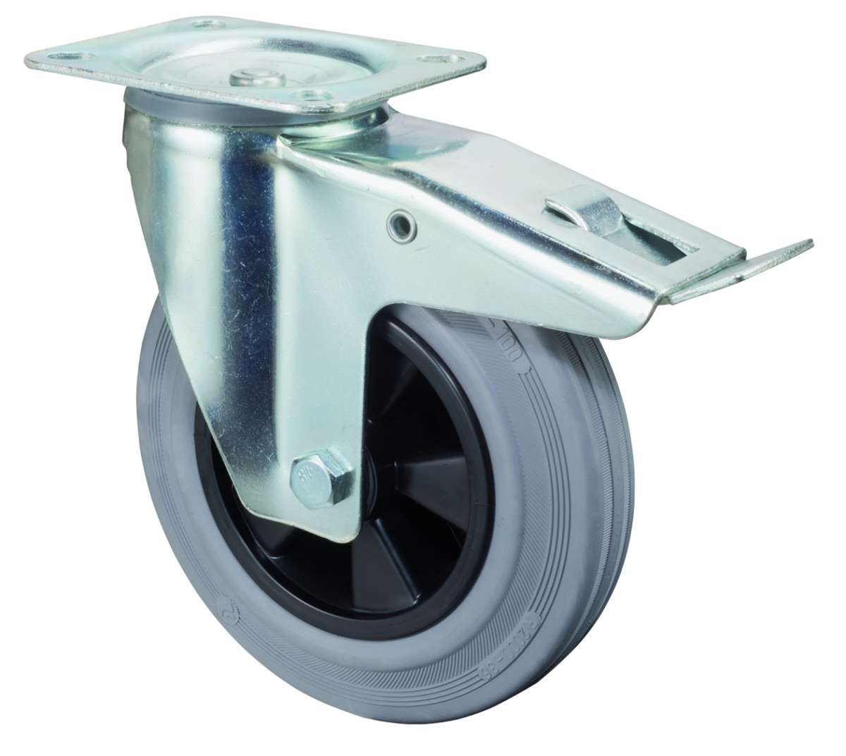 Zabi Transportrolle Vollgummi 180 Mm - Mit Montageset Bis 220 Kg Belastbar